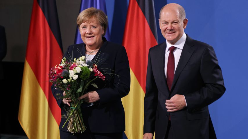 Angela Merkel und Olaf Scholz, 2021