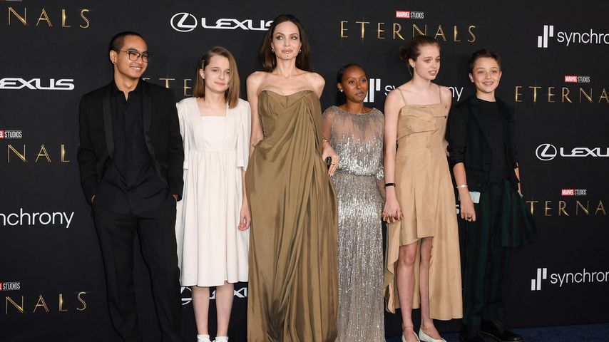 Angelina Jolie mit ihren Kindern, 2021