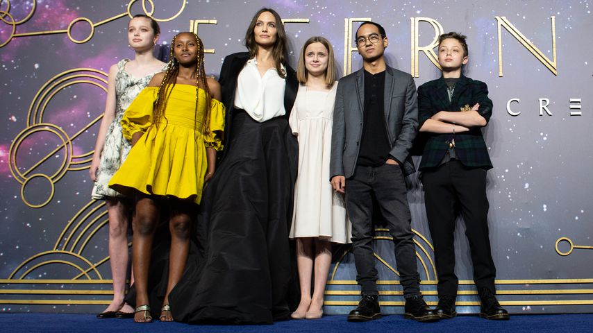 Angelina Jolie mit ihren Kids Shiloh, Zahara, Vivienne, Maddox und Knox bei der "Eternals"-Premiere