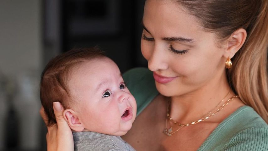 Ann-Kathrin Götze mit ihrem Sohn Rome