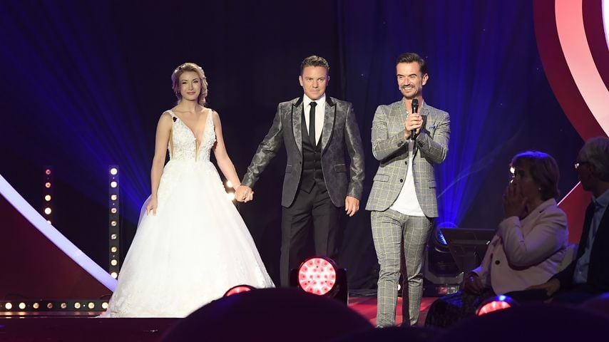 Anna-Carina Woitschack, Stefan Mross und Florian Silbereisen bei der "Schlagerlovestory.2020"