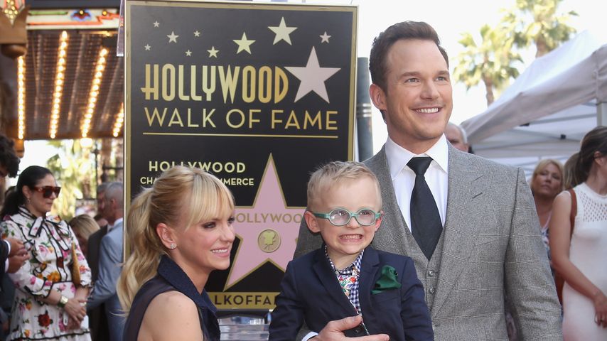 Anna Faris, Chris Pratt und ihr Sohn Jack auf dem Walk of Fame in Hollywood