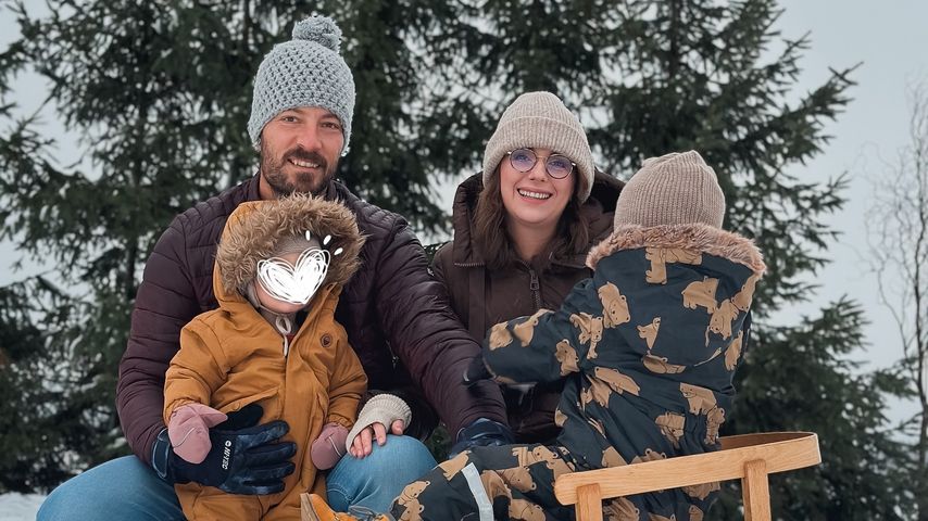 Anna Heiser, TV-Bekanntheit, mit ihrer Familie