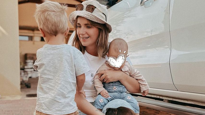 Anna Heiser mit ihrem Sohn Leon und ihrer Tochter Alina