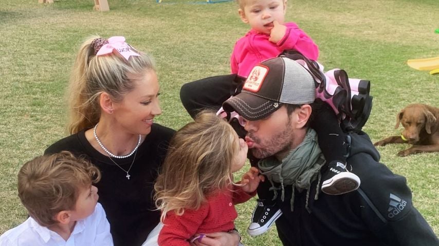 Anna Kournikova und Enrique Iglesias mit ihren Kindern Nicholas, Lucy und Mary