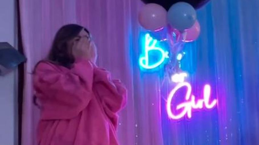 Anna Maria Damm bei ihrer Gender-Reveal-Party