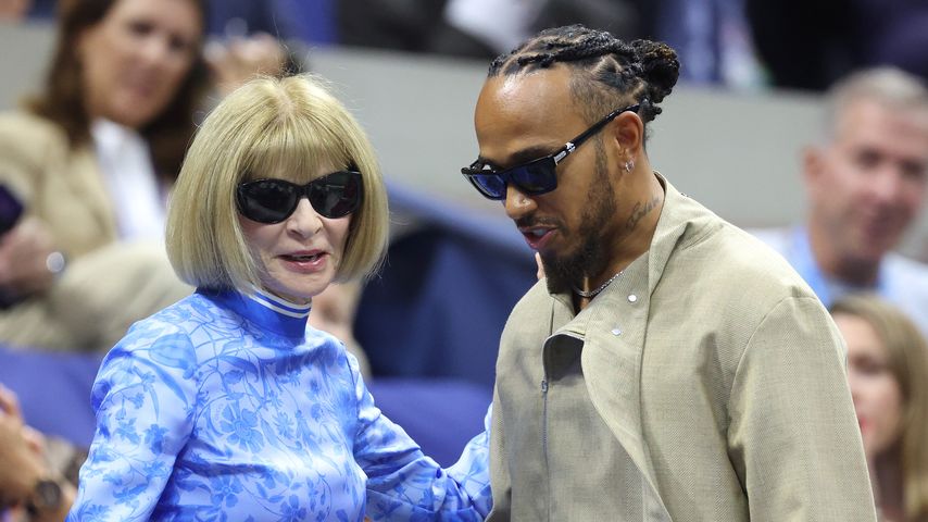 Anna Wintour und Lewis Hamilton beim US Open, September 2024