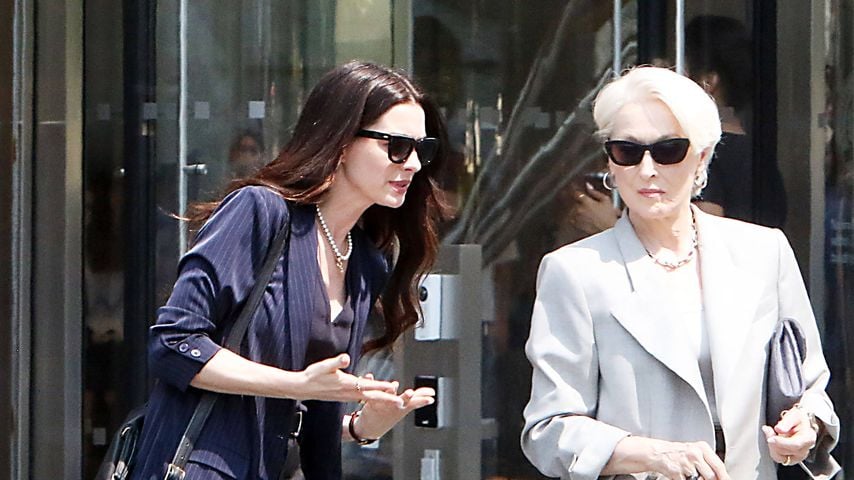 Anne Hathaway und Meryl Streep am Set von "Der Teufel trägt Prada 2", Juli 2025