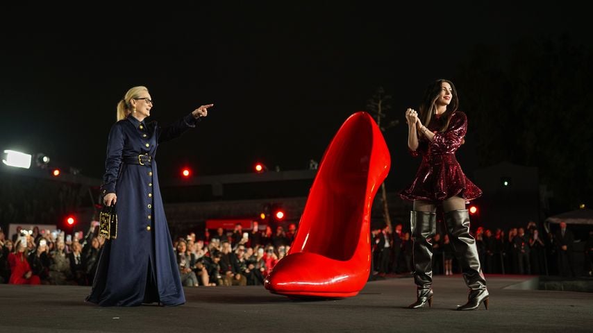 Anne Hathaway und Meryl Streep auf dem roten Teppich zur Premiere von "Der Teufel trägt Prada 2" im Anahuacalli Museum in Mexiko-Stadt
