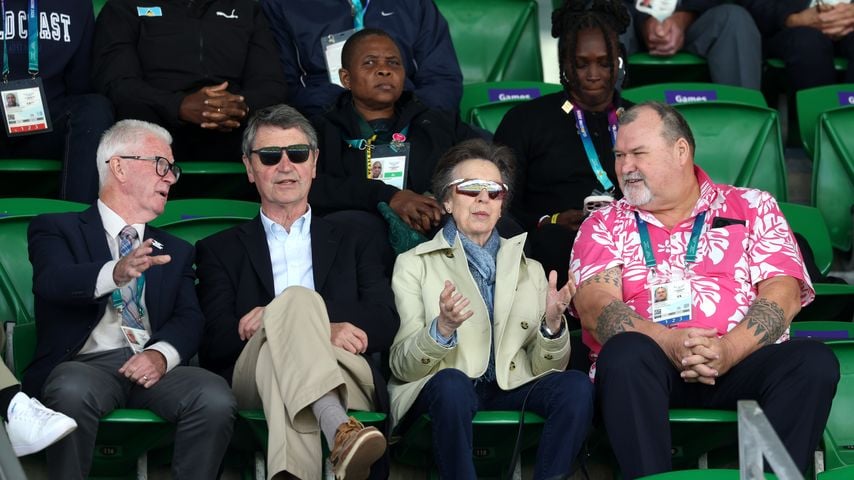 Prinzessin Anne, Timothy Laurence und Hugh Graham beim Leichtathletik-Wettbewerb der Commonwealth Games in Glasgow 2026