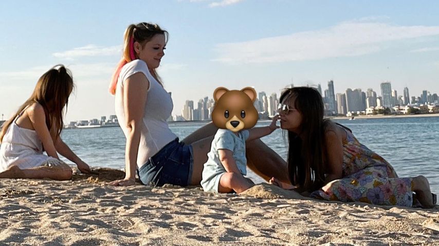 Anne Wünsche mit ihren Kindern in Dubai