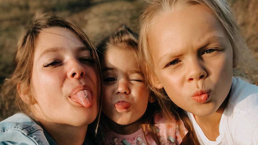 Anne Wünsche mit ihren Kindern Juna und Miley