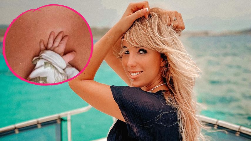Seltener Einblick: Anne-Marie Eilfeld knuddelt mit Baby