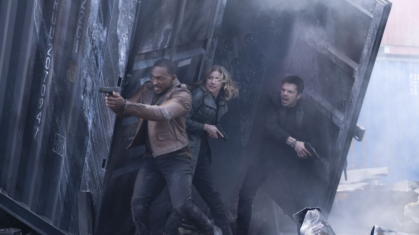 Anthony Mackie, Emily VanCamp und Sebastian Stan in "The Falcon and the Winter Soldier"