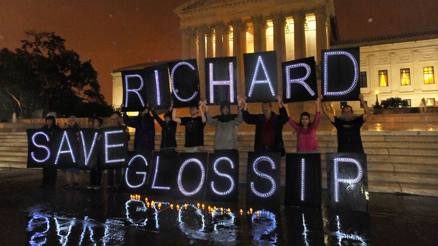 Aktivisten protestieren 2015 vor dem Supreme Court gegen die Hinrichtung von Richard Glossip