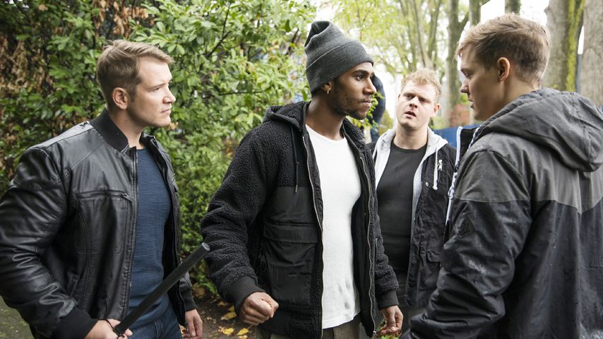 Arndt (Kai Klima), Moritz (Tijan Njie) und Marcel (Torben Neupert) in einer "Alles was zählt"-Szene