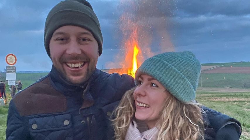 Arne Trauper und Antje Hielscher beim Osterfeuer 2023