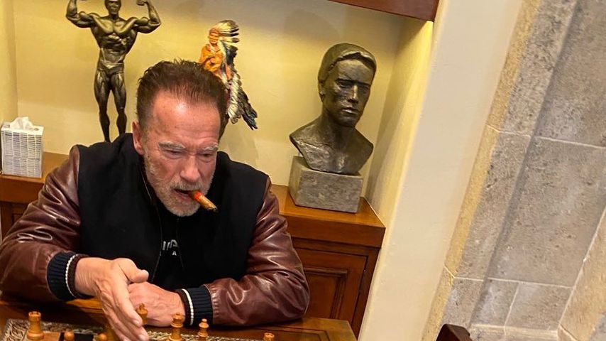 Arnold Schwarzenegger mit seinem Esel Lulu