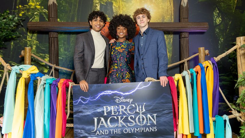 Aryan Simhadri, Leah Sava Jeffries und Walker Scobell bei der "Percy Jackson: Die Serie"-Premiere