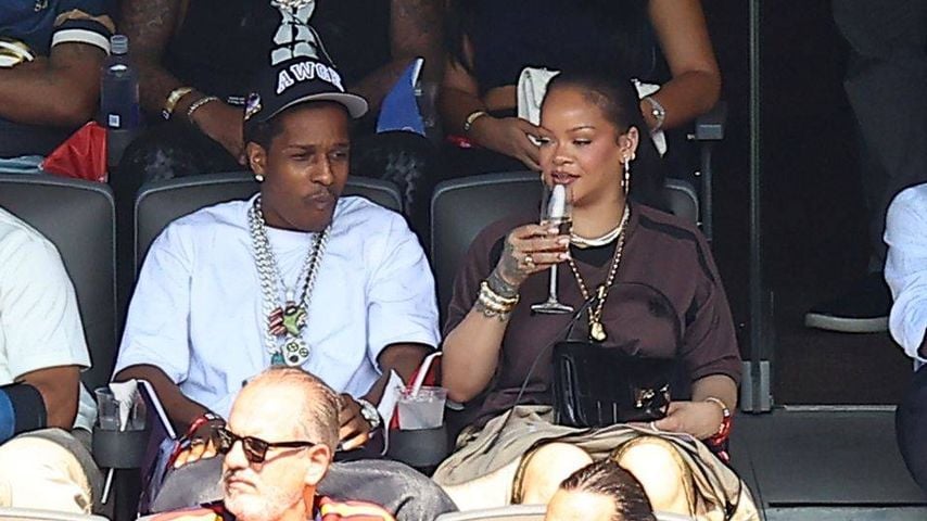 ASAP Rocky und Rihannae verfolgen das WM-Finale Spanien gegen Argentinien in East Rutherford, 19. Juli 2026