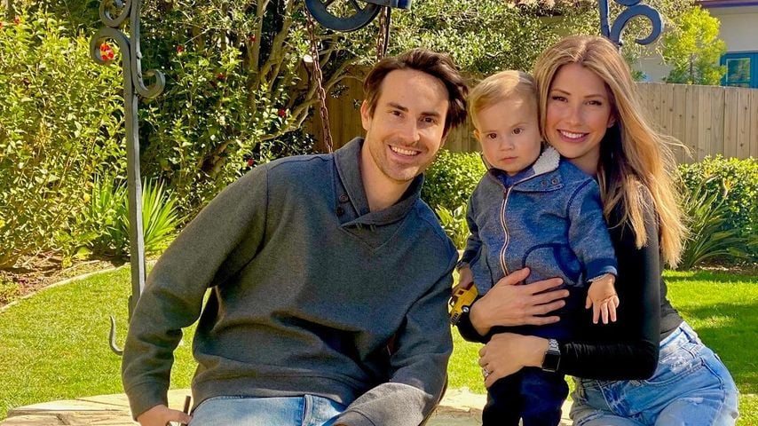 Ashley Jacobs mit ihrem Mann Mike Appel und ihrem Sohn Grayson Maxwell, Februar 2023