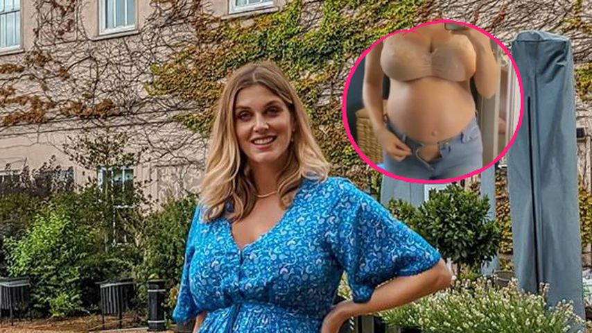 Mama-Lifehack: Schwangere Ashley James kriegt Hose nicht zu