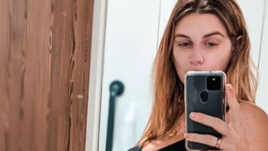 Ashley James wenige Stunden nach der Geburt ihres Babys im Januar 2021