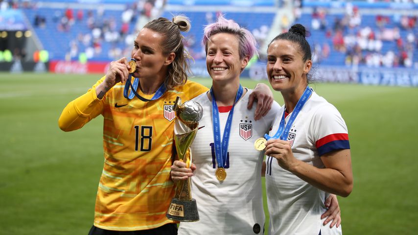 Ashlyn Harris, Megan Rapinoe und Ali Krieger nach dem WM-Sieg 2019