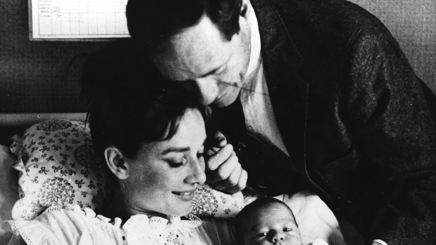 Audrey Hepburn und Mel Ferrer mit ihrem Sohn Sean