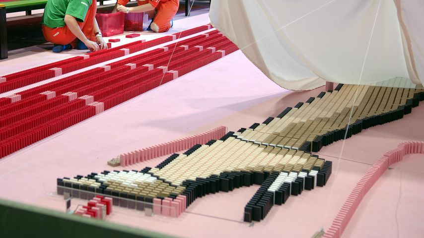 Aufbauer beim "Domino Day" 2006