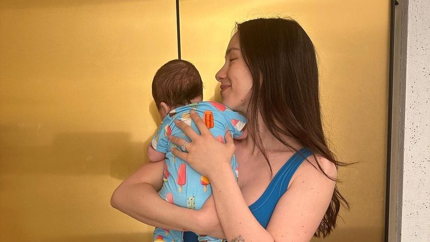 Aurora Ramazzotti mit ihrem Sohn Cesare im Juni 2023