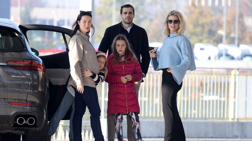 Aurora Ramazzotti mit Sole und Celeste Trussardi, Michelle Hunziker und Goffredo Cerza in Sorego