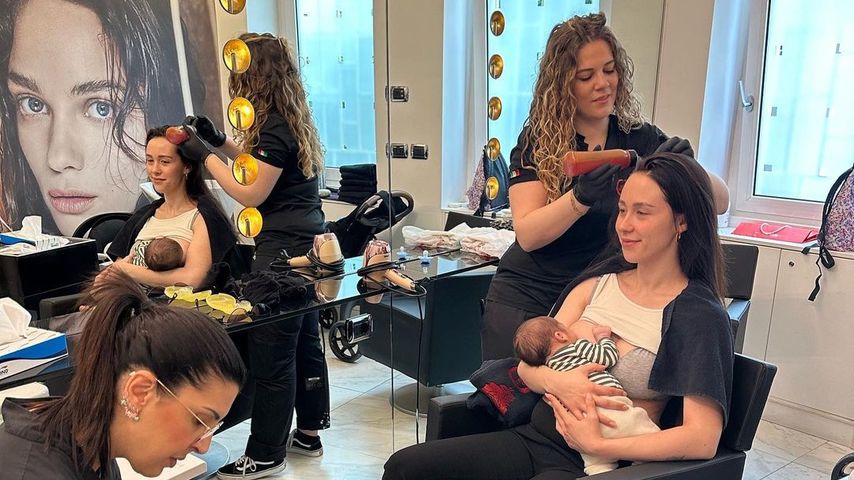 Aurora Ramazzotti stillt ihr Baby während Beautybehandlung!