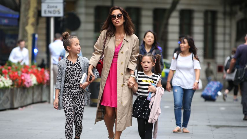 Myleene Klass mit ihren Töchtern Ava (links) und Hero (rechts), 2018
