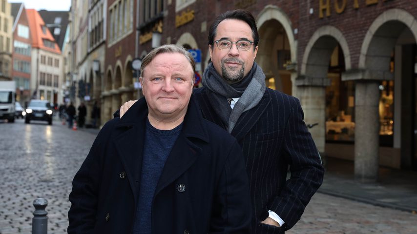 Axel Prahl und Jan Josef Liefers am "Tatort"-Set in Münster