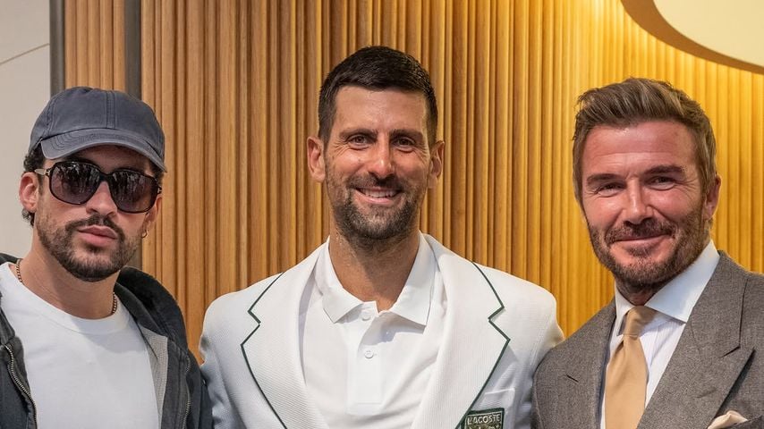 Wimbledon: Bad Bunny und David Beckham posieren mit Djokovic