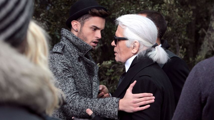 Baptiste Giabiconi und Karl Lagerfeld, 2013