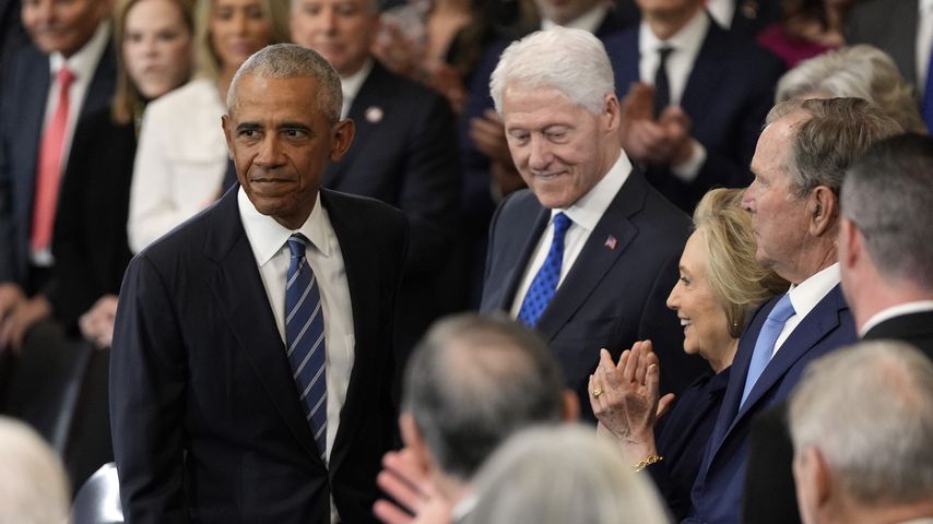 Barack Obama, Bill Clinton und Hillary Clinton, Januar 2025