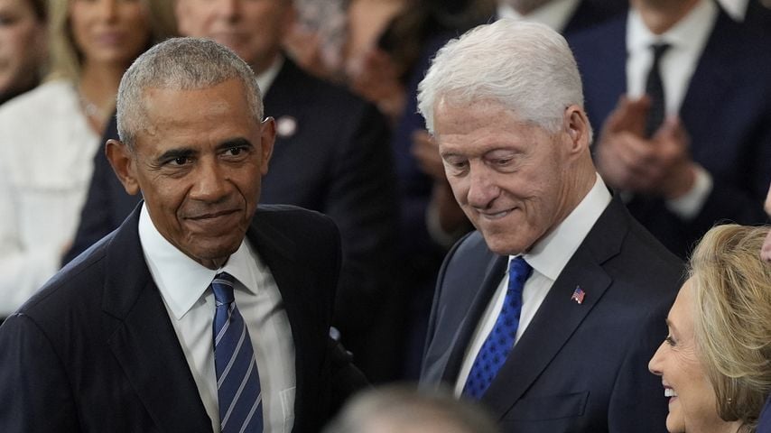 Barack Obama, Bill Clinton und Hillary Clinton, Januar 2025