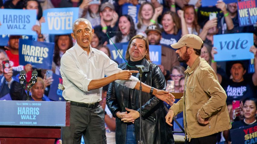 Barack Obama und Eminem im Oktober 2024