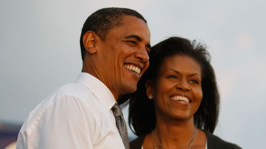 Barack und Michelle Obama während Baracks Wahlkampf in Miami, 2008