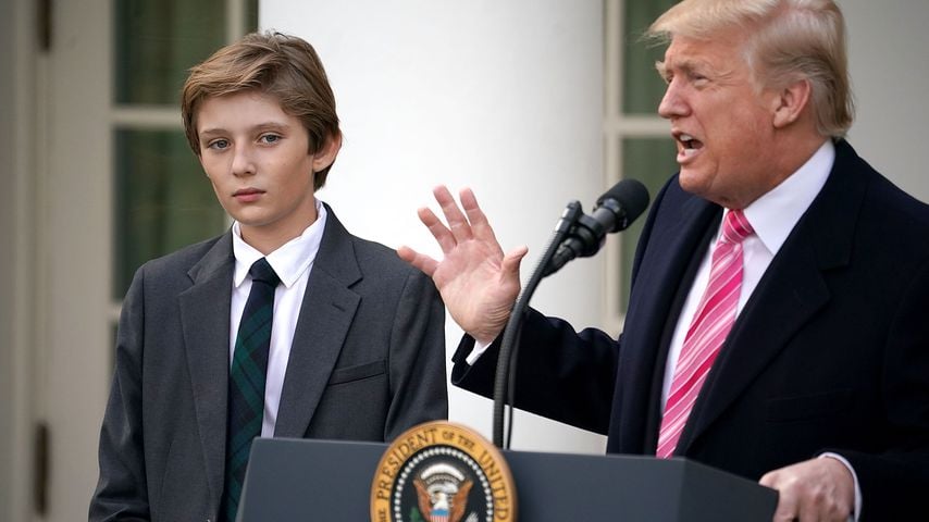 Barron und Donald Trump in Washington, Oktober 2017