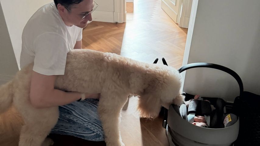 Basti Dahlem, sein Hund und sein Sohn im Juli 2025