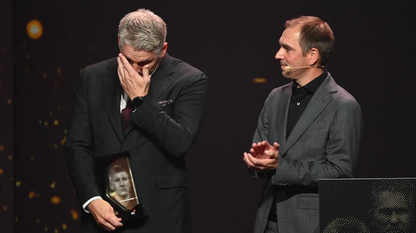 Bastian Schweinsteiger und Philipp Lahm im Deutschen Fußball-Museum in Dortmund