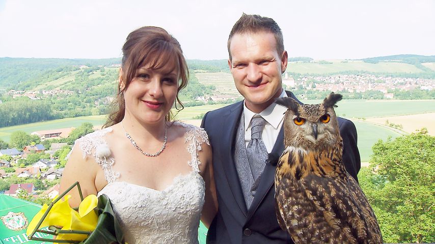 "Bauer sucht Frau"-Kandidaten Vanessa und Jörg an ihrem Hochzeitstag 2018