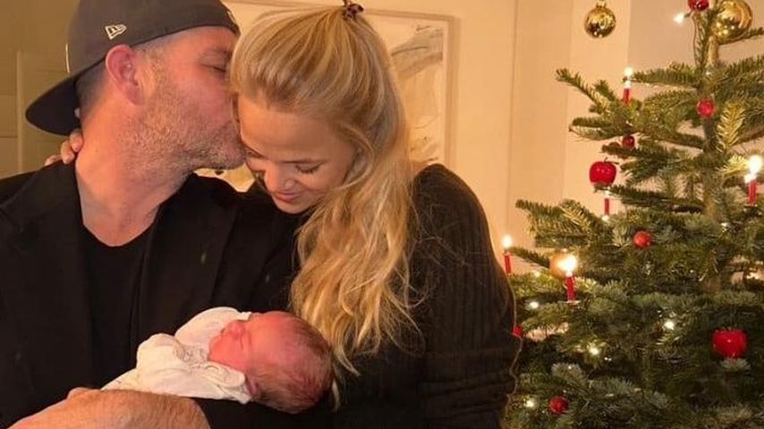 Ben Blümel, seine Freundin Antonia und ihr gemeinsames Baby