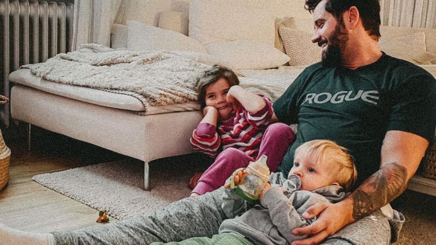 Ben Kauer und seine Kinder Sophie und Noah