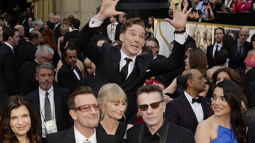 Benedict Cumberbatch und U2 bei den Oscars in Los Angeles, 2014