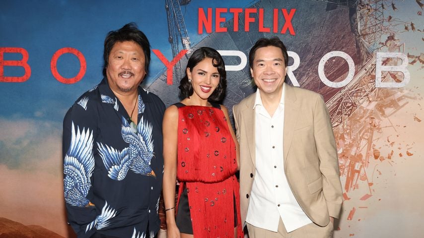 Benedict Wong, Eiza González und Alexander Woo bei der Weltpremiere von "3 Body Problem", 2024