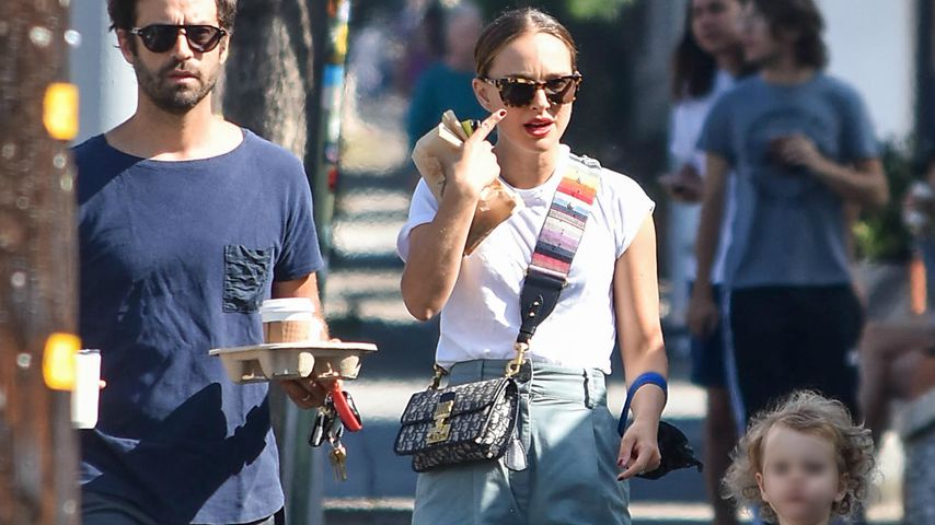 Benjamin Millepied und Natalie Portman mit ihrer Tochter Amalia, August 2019